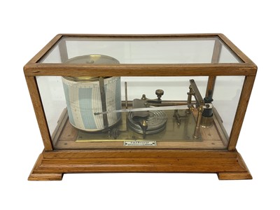 Lot 623 - R & J Beck Ltd barograph in oak case