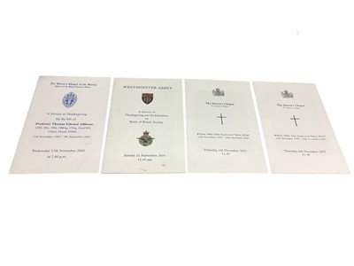 Lot 24 - A group of Official Royal ephemera including Ceremonial for the Marriage of H.R.H. The Prince of Wales to Lady Diana Spencer 1981, Order of Service of Thanksgiving and Remembrance for H.R.H. The P...