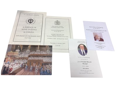 Lot 24 - A group of Official Royal ephemera including Ceremonial for the Marriage of H.R.H. The Prince of Wales to Lady Diana Spencer 1981, Order of Service of Thanksgiving and Remembrance for H.R.H. The P...