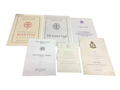 Lot 24 - A group of Official Royal ephemera including Ceremonial for the Marriage of H.R.H. The Prince of Wales to Lady Diana Spencer 1981, Order of Service of Thanksgiving and Remembrance for H.R.H. The P...