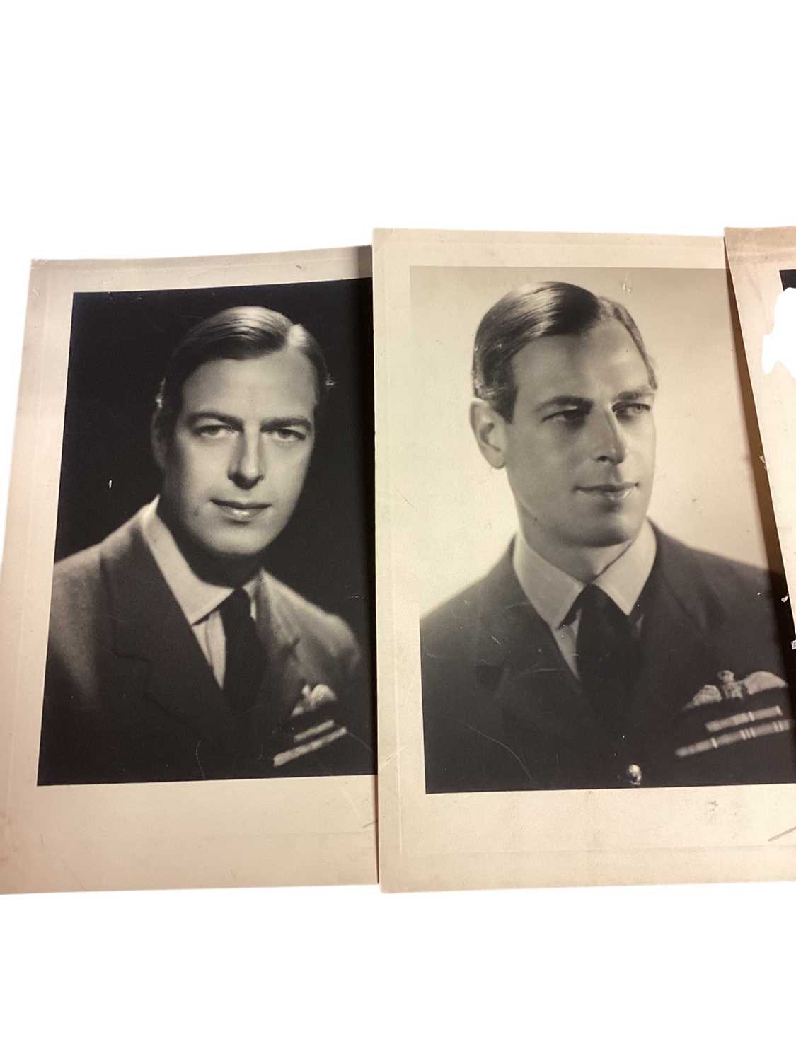 Lot 27 - H.R.H. Prince George Duke of Kent, three fine bromide print portrait photographs of the Duke wearing his RAF uniform by the Harlip Studio, Mayfair and signed by the photographer on the mounts, a...