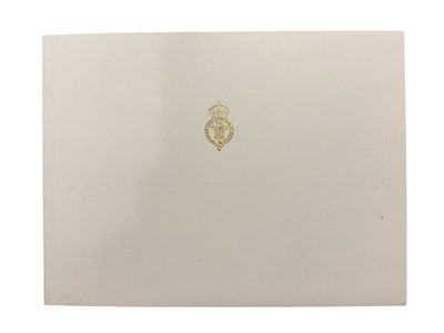 Lot 37 - H.R.H. Prince Charles Prince of Wales (now H.M. King Charles III), signed 1994 Christmas card with gilt Royal cyphers to cover, colour photograph of the relaxed Prince with his two sons in a popp...