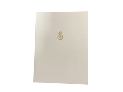 Lot 43 - H.R.H. Prince Charles Prince of Wales (now H.M. King Charles III), signed 2000 Christmas card with gilt Royal cyphers to cover, colour photograph of the relaxed Prince with his two sons at Balmor...