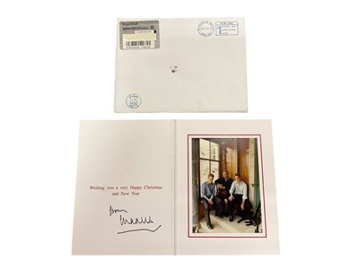 Lot 43 - H.R.H. Prince Charles Prince of Wales (now H.M. King Charles III), signed 2000 Christmas card with gilt Royal cyphers to cover, colour photograph of the relaxed Prince with his two sons at Balmor...