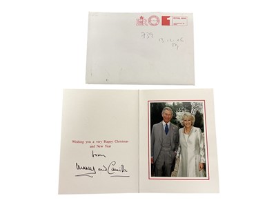 Lot 49 - H.R.H. Prince Charles Prince of Wales (now H.M. King Charles III) and H.R.H. Camilla Duchess of Cornwall (now H.M. Queen Camilla) signed 2006 Christmas card with gilt Royal cyphers to cover, forma...