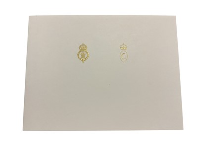 Lot 50 - H.R.H. Prince Charles Prince of Wales (now H.M. King Charles III) and H.R.H. Camilla Duchess of Cornwall (now H.M. Queen Camilla) signed 2007 Christmas card with gilt Royal cyphers to cover, colou...