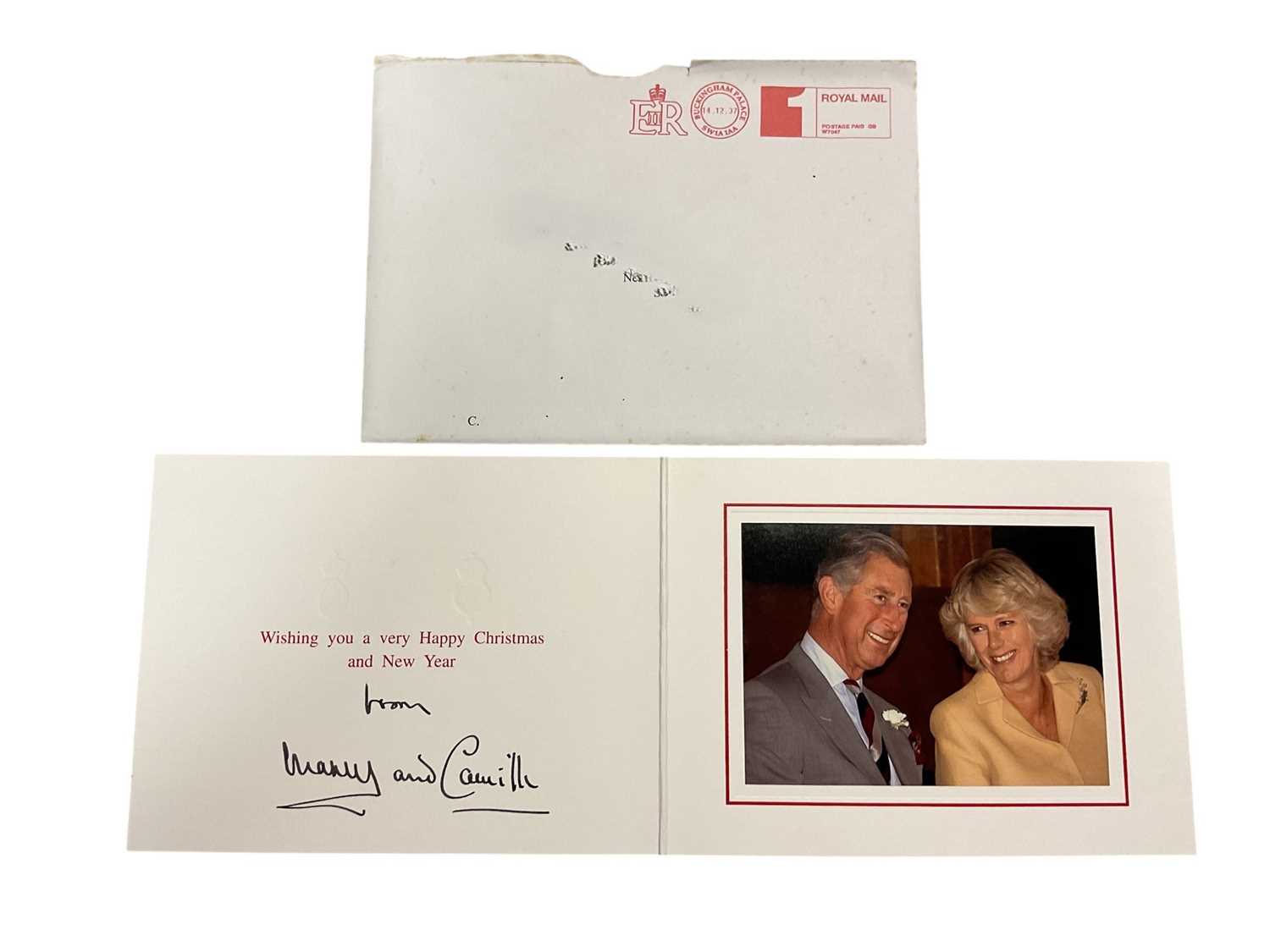Lot 50 - H.R.H. Prince Charles Prince of Wales (now H.M. King Charles III) and H.R.H. Camilla Duchess of Cornwall (now H.M. Queen Camilla) signed 2007 Christmas card with gilt Royal cyphers to cover, colou...