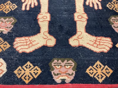 Lot 755 - Tibetan skeleton rug, 150 x 85cm