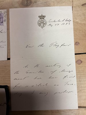 Lot 60 - A group of 19th century Royal handwritten letters including Prince Christian of Schleswig Holstein (husband of Princess Helena) handwritten letter dated 1883 to The Rt. Hon. Lyon Playfair M.P....