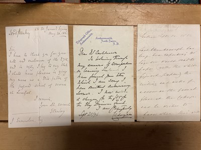 Lot 61 - British Statesmen, military figures and aristocracy, group of 18th and 19th century correspondence including The Duchess of Wellington signed letter, Earl of Shaftesbury, Lord Paget, Duke of Dev...
