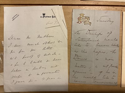 Lot 61 - British Statesmen, military figures and aristocracy, group of 18th and 19th century correspondence including The Duchess of Wellington signed letter, Earl of Shaftesbury, Lord Paget, Duke of Dev...