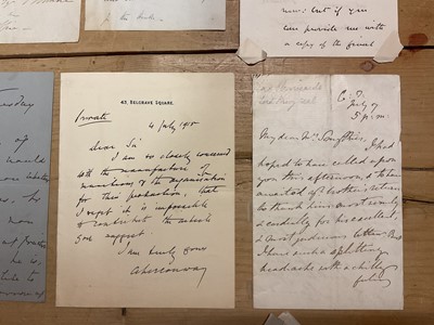 Lot 61 - British Statesmen, military figures and aristocracy, group of 18th and 19th century correspondence including The Duchess of Wellington signed letter, Earl of Shaftesbury, Lord Paget, Duke of Dev...