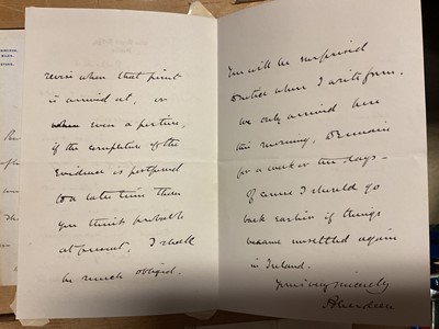 Lot 61 - British Statesmen, military figures and aristocracy, group of 18th and 19th century correspondence including The Duchess of Wellington signed letter, Earl of Shaftesbury, Lord Paget, Duke of Dev...