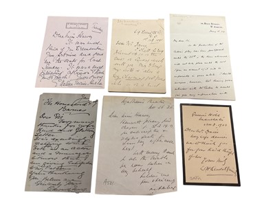 Lot 62 - The theatre and the arts, collection of 18th and 19th century correspondence and related ephemera including Sir Henry Irving signed portrait photograph, Royal Lyceum Theatre pay list for the wee...