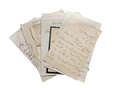 Lot 62 - The theatre and the arts, collection of 18th and 19th century correspondence and related ephemera including Sir Henry Irving signed portrait photograph, Royal Lyceum Theatre pay list for the wee...