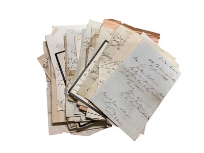 Lot 62 - The theatre and the arts, collection of 18th and 19th century correspondence and related ephemera including Sir Henry Irving signed portrait photograph, Royal Lyceum Theatre pay list for the wee...