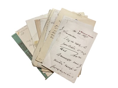 Lot 62 - The theatre and the arts, collection of 18th and 19th century correspondence and related ephemera including Sir Henry Irving signed portrait photograph, Royal Lyceum Theatre pay list for the wee...