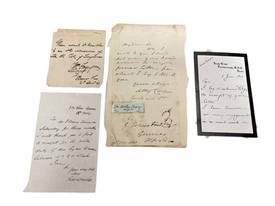 Lot 62 - The theatre and the arts, collection of 18th and 19th century correspondence and related ephemera including Sir Henry Irving signed portrait photograph, Royal Lyceum Theatre pay list for the wee...