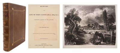 Lot 845 - C. R. Leslie - Memoirs of the Life of John Constable, Esq. R.A., composed chiefly of his letters, James Carpenter, 1843, 23 mezzotint plates by David Lucas after Constable, including portrait fr...