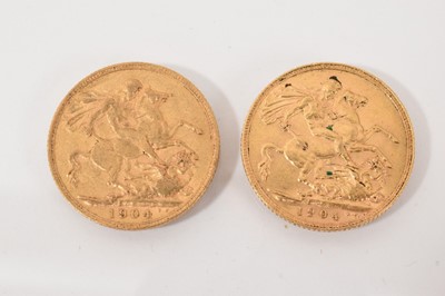 Lot 477 - Two Edward VII gold full sovereigns, 1904 (two coins)