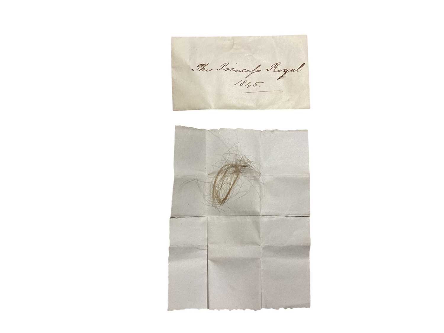 Lot 80 - A lock of hair belonging to H.R.H. Princess Victoria The Princess Royal (later The Empress of Germany)