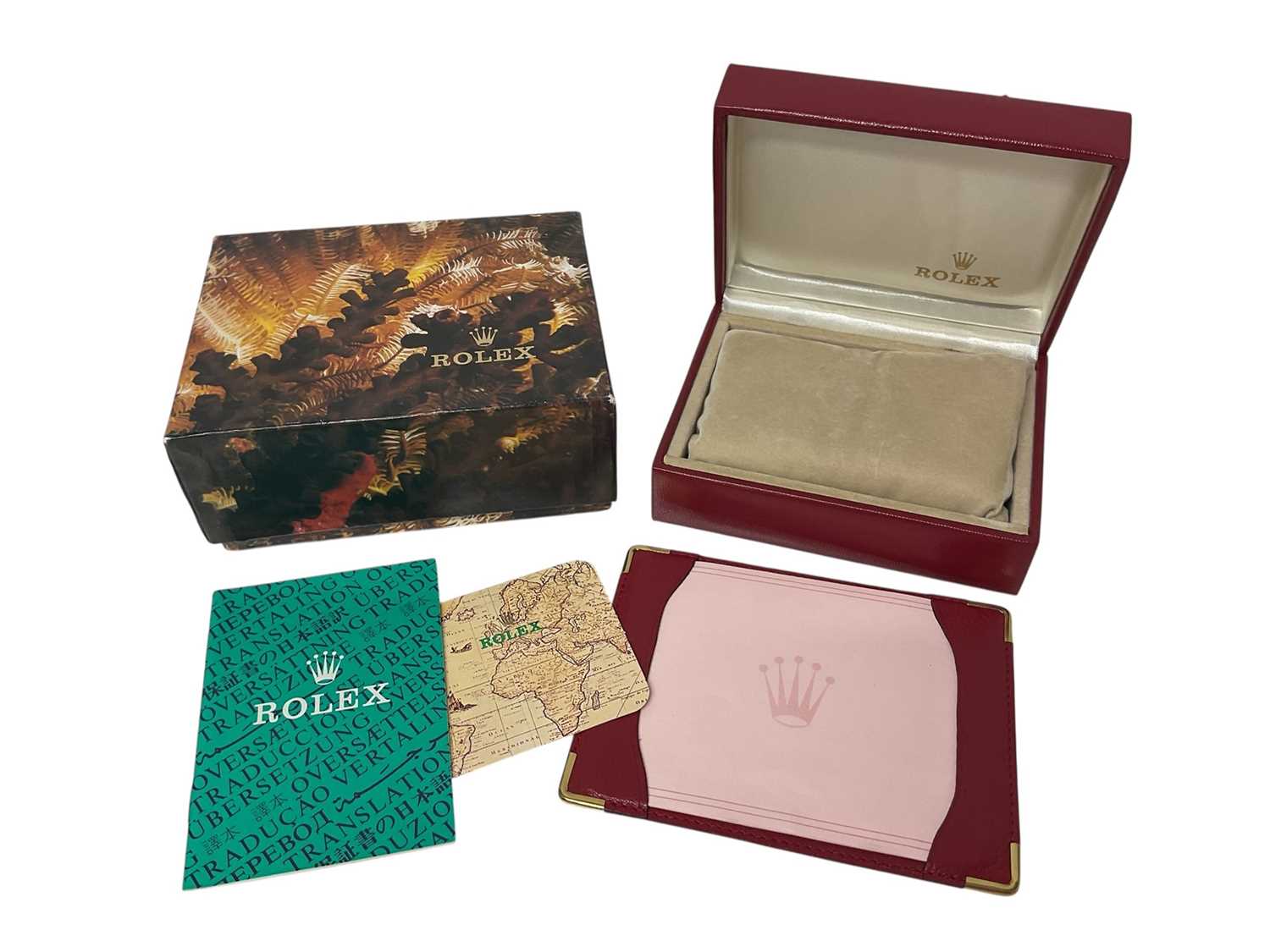 Lot 503 - Vintage Rolex watch box comprising a red