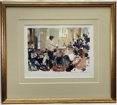 Lot 145 - *Jonathan Trowell (1938-2013) four signed limited edition prints - The Orchestra, 46/175, 47/175, 63/175 and 110/175 (in glazed gilt frame), with blindstamp