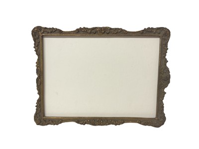 Lot 815 - Good quality 19th century gilt brass rectangular frame with cast foliate borders and easel back, to take a work 16cm x 22cm