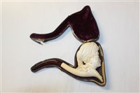 Lot 4074 - Large 19th century meerschaum pipe Carsved...