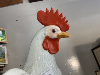 Lot 5027 - Large Chinese 20th century porcelain model of a cockerel, marked to base, 40cm high