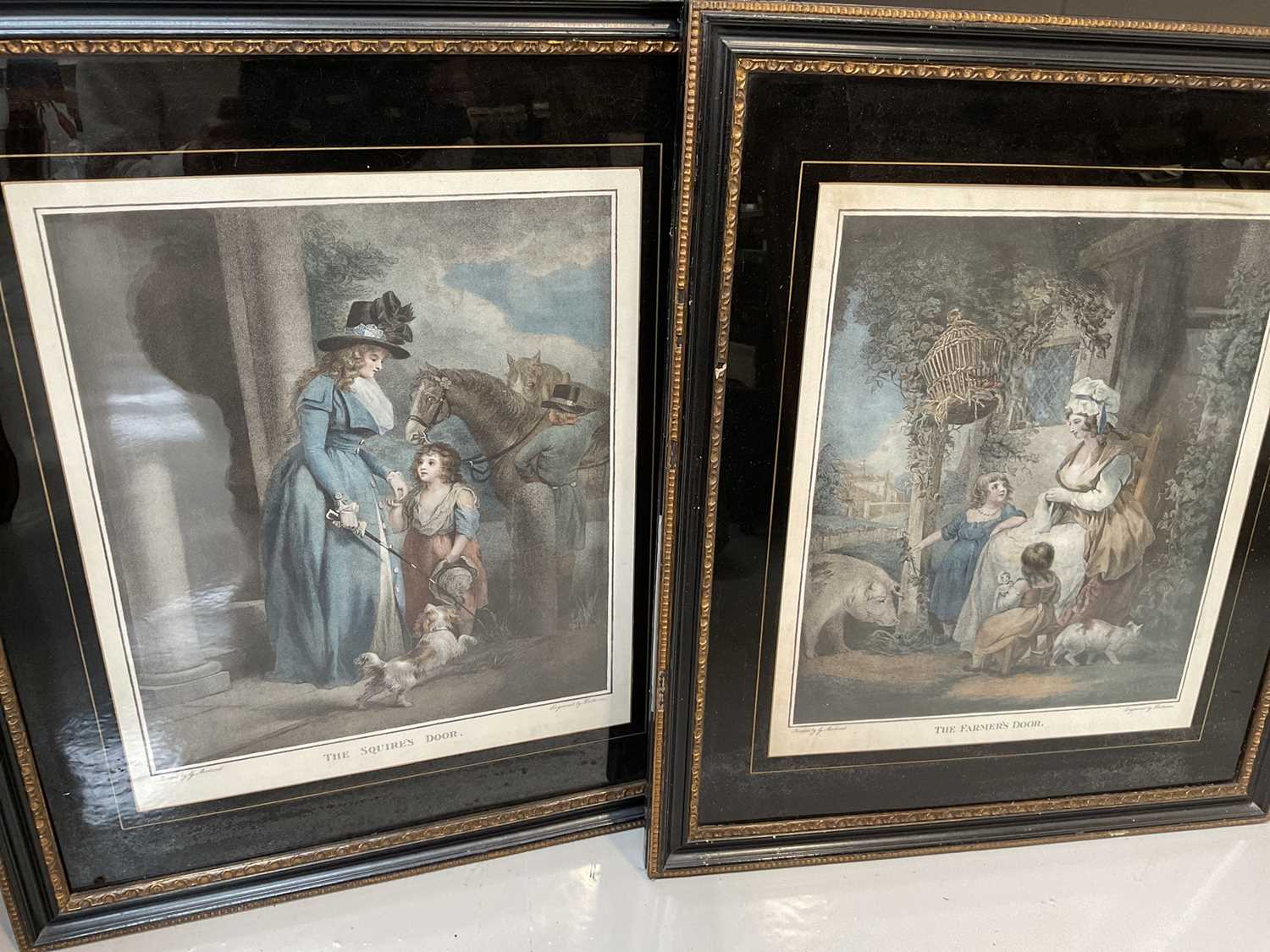 Lot 5031 - Pair of 19th century coloured engravings by Dutterau after George Morland, and other pictures
