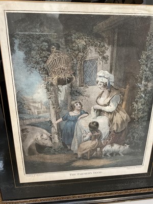 Lot 5031 - Pair of 19th century coloured engravings by Dutterau after George Morland, and other pictures