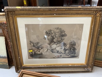 Lot 5034 - Group of antique and later pictures and prints, including oils and watercolours