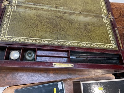 Lot 5043 - Large Victorian mahogany writing slope, 55cm wide