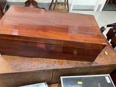 Lot 5043 - Large Victorian mahogany writing slope, 55cm wide