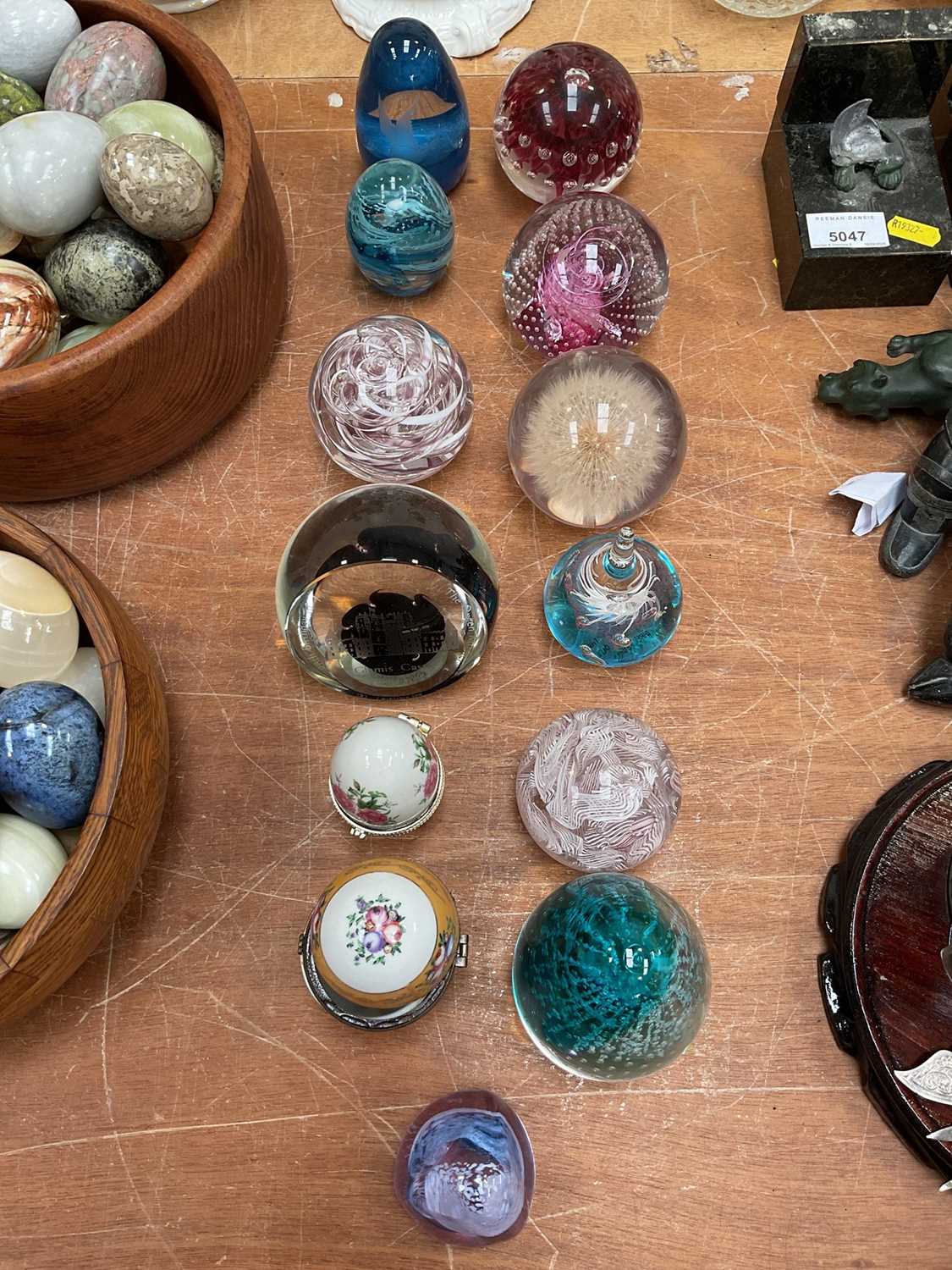 Lot 5048 - Group of paperweights and trinket boxes, including Caithness