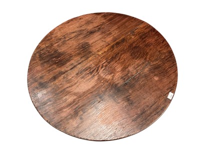 Lot 1505 - George III mahogany tripod table, the circular oak top on turned column and three splayed legs