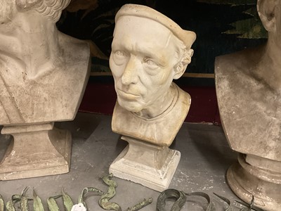 Lot 1515 - Classical plaster bust, probably depicting Girolamo Beniveni, 46cm high