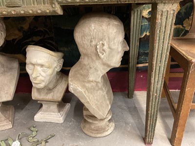 Lot 1516 - Classical plaster bust, probably depicting Marcus Tullius Cicero, 57cm high
