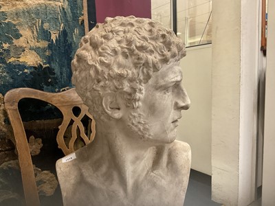 Lot 1518 - Classical plaster bust of a Roman emperor, 68cm high