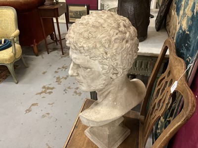 Lot 1518 - Classical plaster bust of a Roman emperor, 68cm high