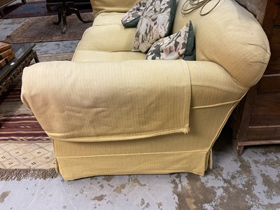Lot 1528 - 1920s three seater country house sofa with yellow upholstery