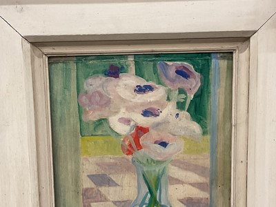Lot 1541 - *Margaret Mellis (1914-2009) oil on board - Still Life Anemones, signed, in painted frame Provenance: The Simon Carter Gallery, Woodbridge, 17th September 1988