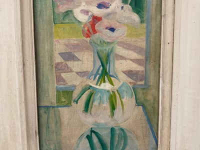 Lot 1541 - *Margaret Mellis (1914-2009) oil on board - Still Life Anemones, signed, in painted frame Provenance: The Simon Carter Gallery, Woodbridge, 17th September 1988