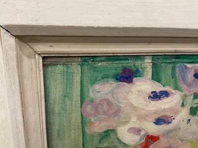 Lot 1541 - *Margaret Mellis (1914-2009) oil on board - Still Life Anemones, signed, in painted frame Provenance: The Simon Carter Gallery, Woodbridge, 17th September 1988