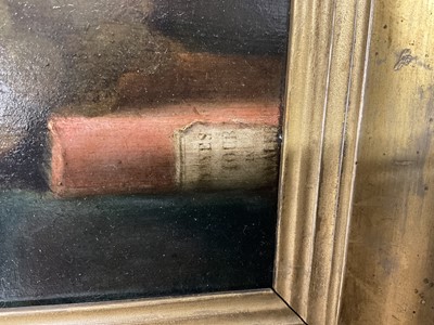 Lot 1547 - E. J. Coleman, mid 19th century, oil on panel - Still Life with Grapes, inscribed verso and dated 1850, 16.5cm x 24cm, in gilt frame