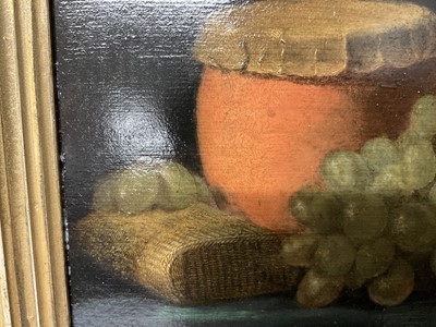 Lot 1547 - E. J. Coleman, mid 19th century, oil on panel - Still Life with Grapes, inscribed verso and dated 1850, 16.5cm x 24cm, in gilt frame