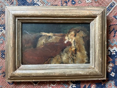 Lot 1548 - George Francis Carline (1855-1920) oil on panel - The Brown Dress, in gilt frame