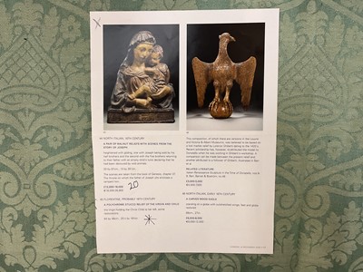 Lot 1592 - Florentine, probably 16th century, a polychrome stucco relief of the Virgin and Child, 64cm x 48cm. Provenance: Sotheby's European Sculpture and Works of Art, 8th December 2006, lot 45. <...