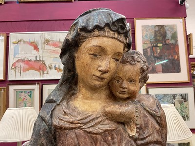 Lot 1592 - Florentine, probably 16th century, a polychrome stucco relief of the Virgin and Child, 64cm x 48cm. Provenance: Sotheby's European Sculpture and Works of Art, 8th December 2006, lot 45. <...